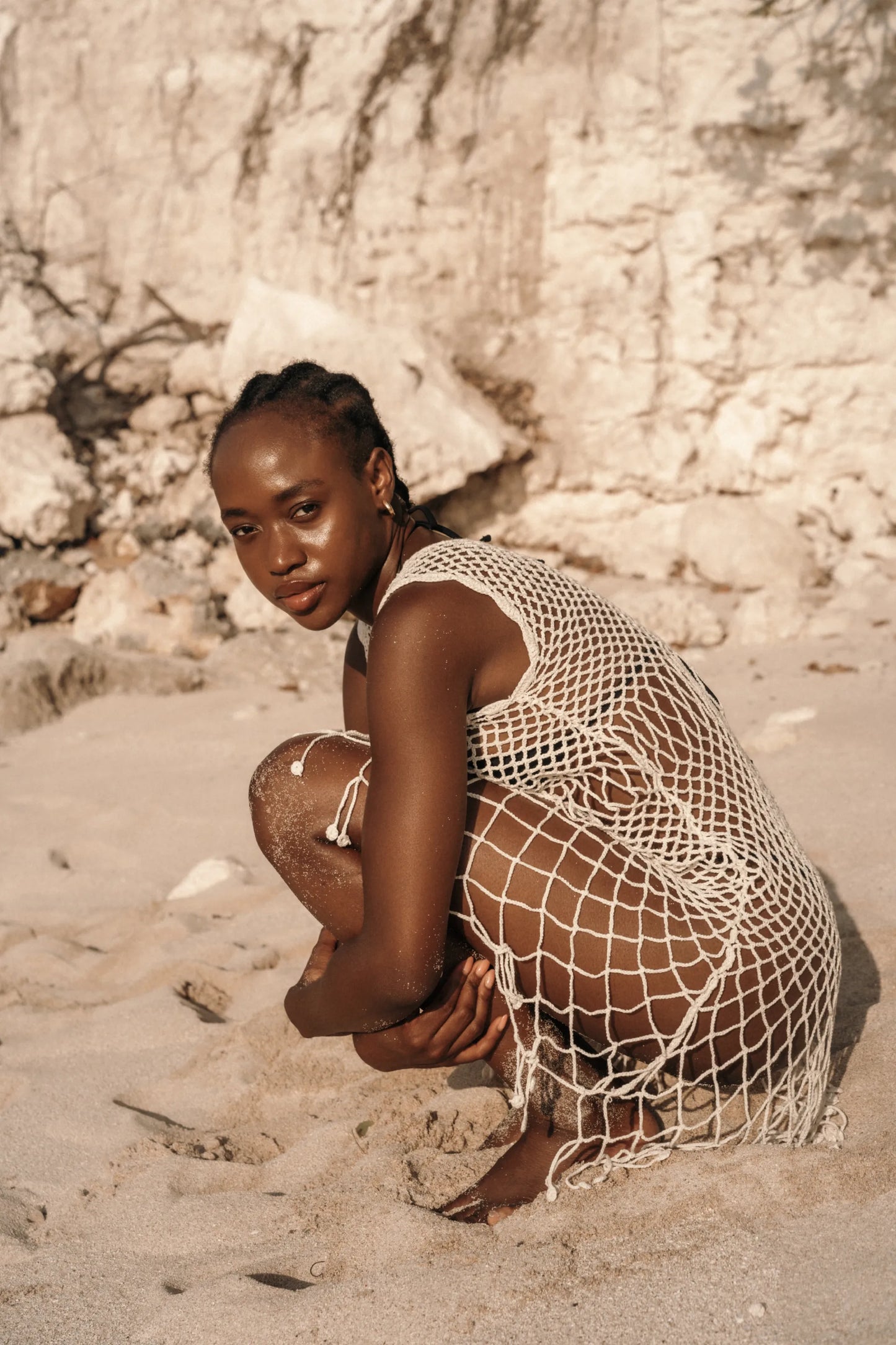 BINAR CROCHET MINI DRESS