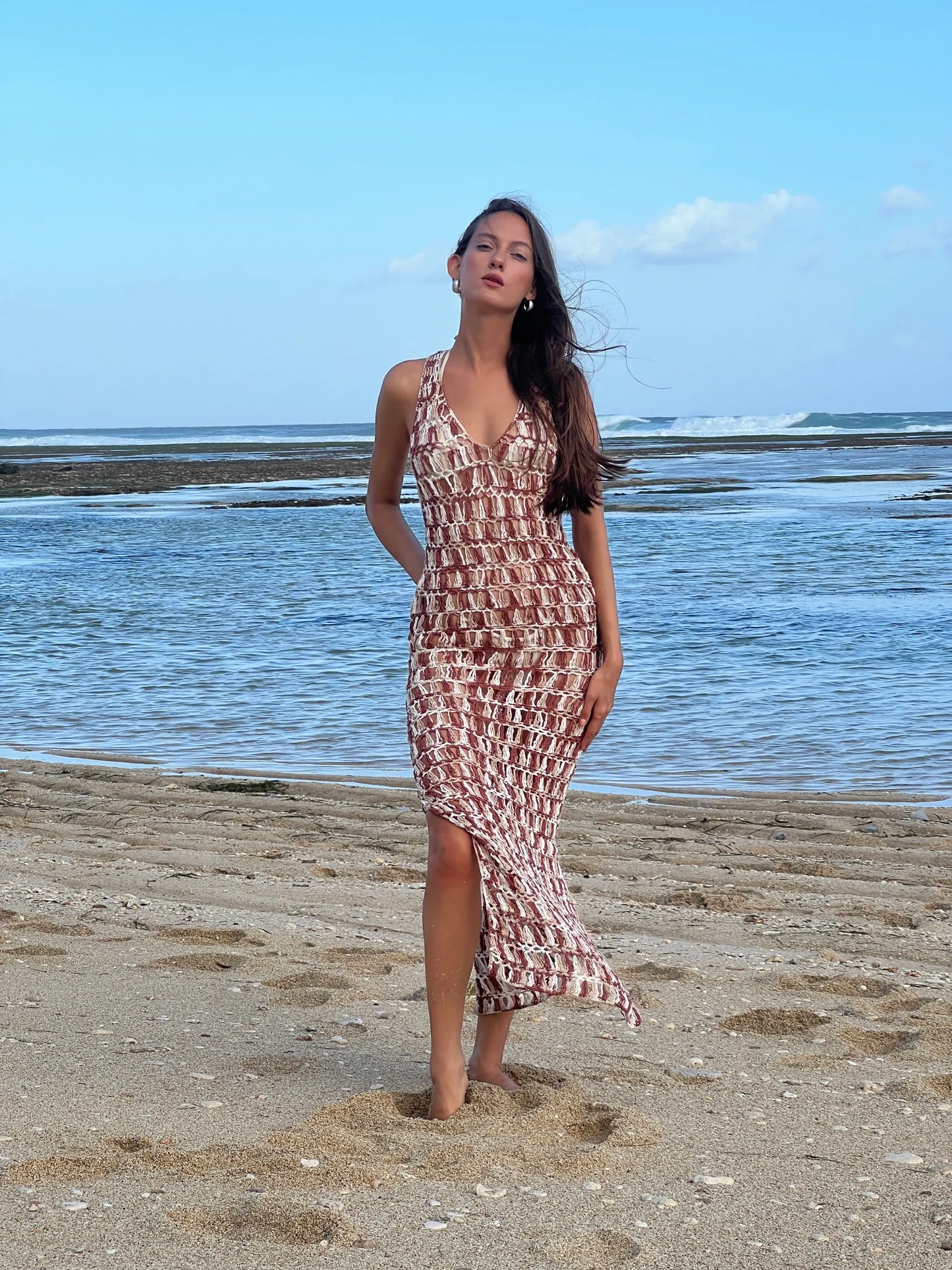 RENATA CROCHET MAXI DRESS (MOCHA)