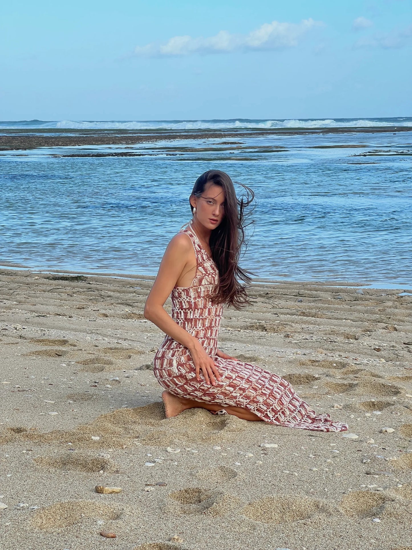 RENATA CROCHET MAXI DRESS (MOCHA)
