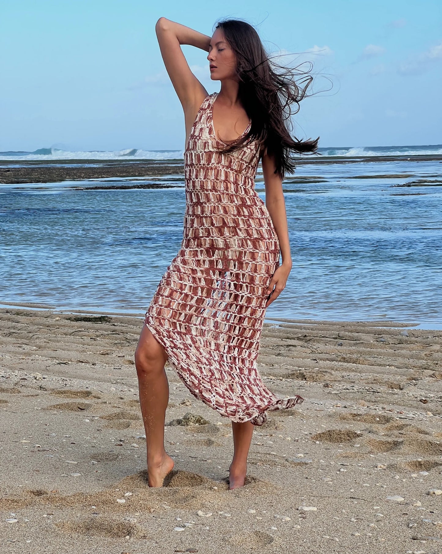 RENATA CROCHET MAXI DRESS (MOCHA)