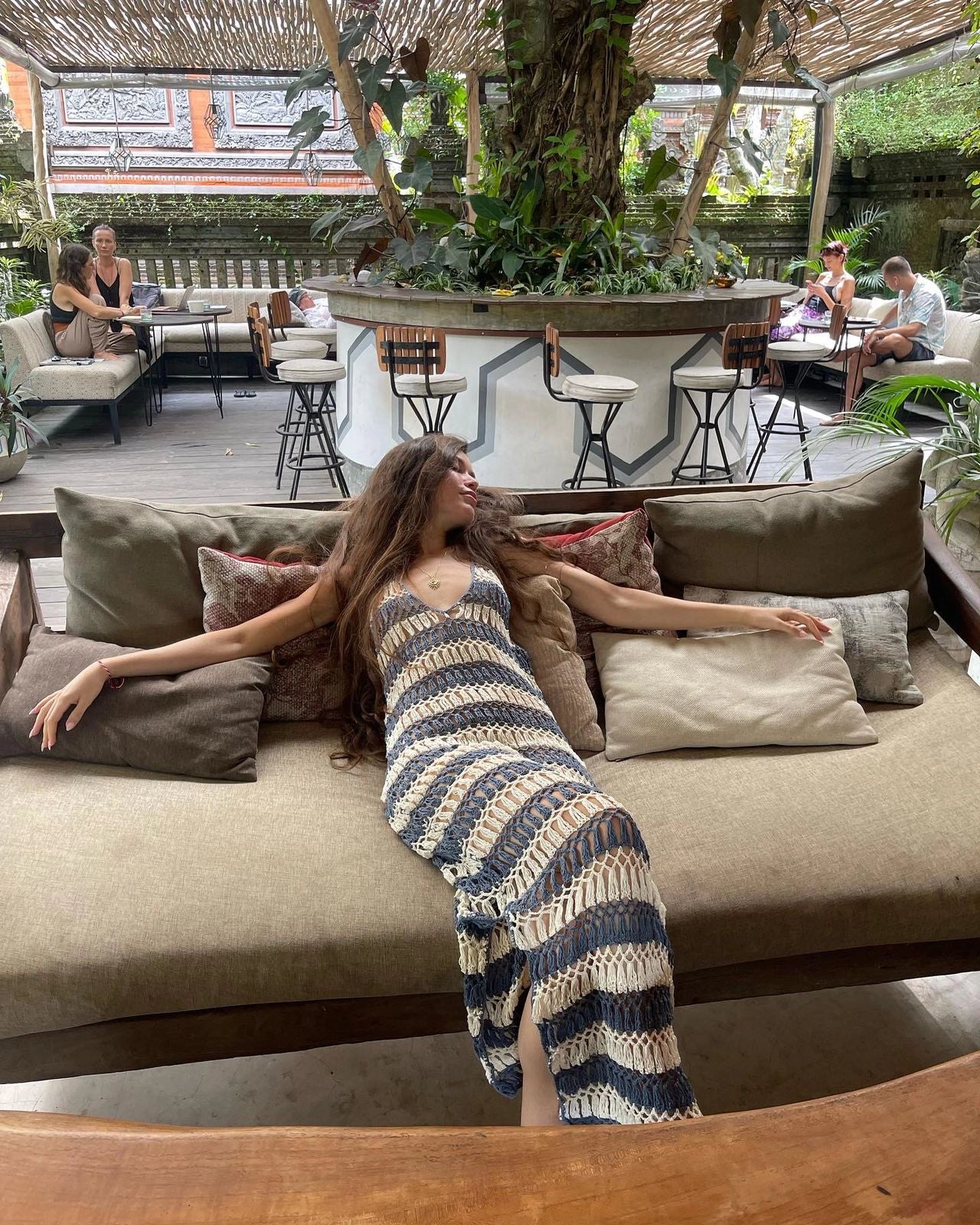 RENATA CROCHET MAXI DRESS (SKY)