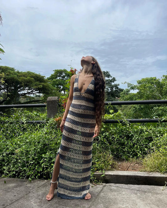 RENATA CROCHET MAXI DRESS (SKY)
