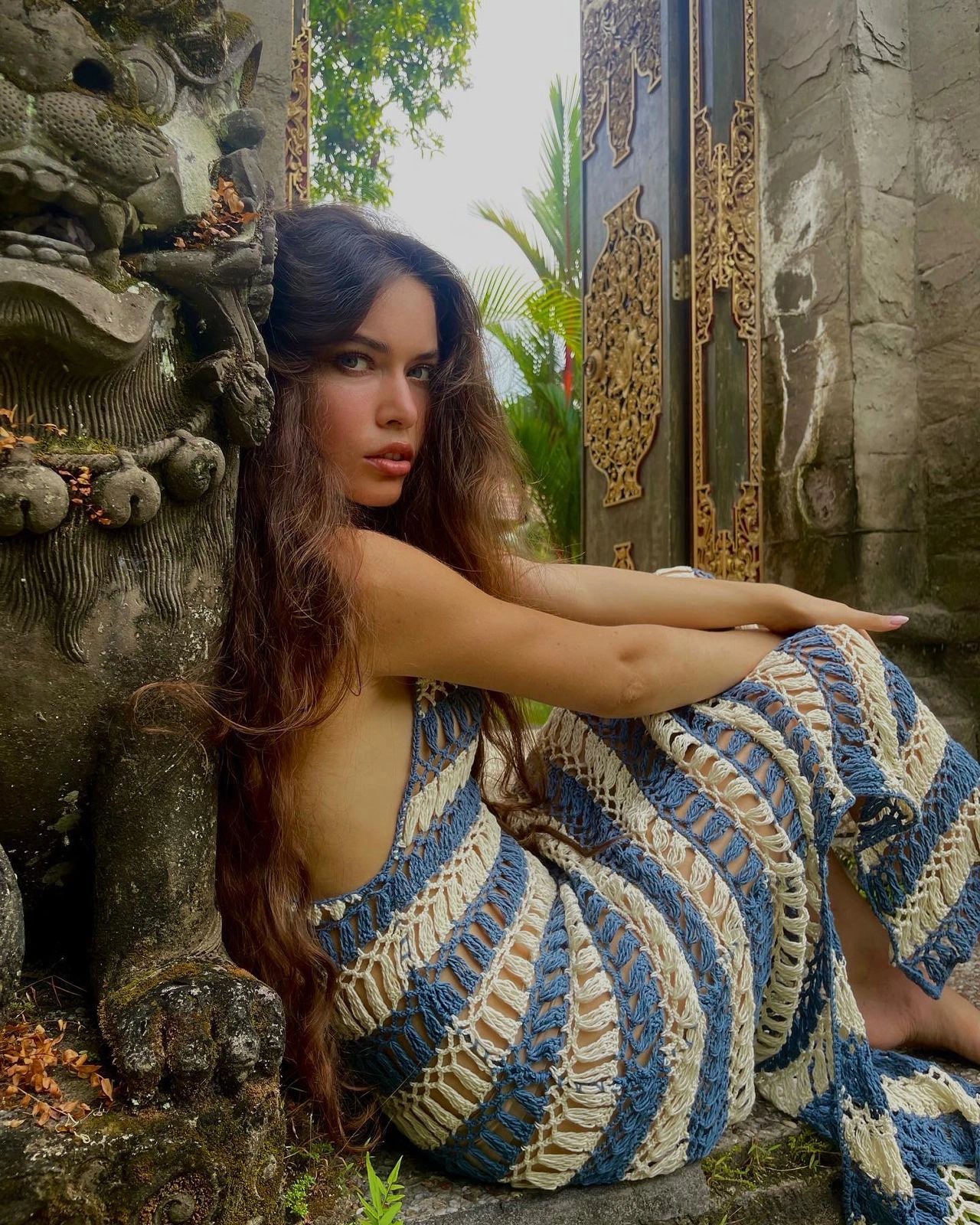 RENATA CROCHET MAXI DRESS (SKY)